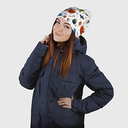 Шапка с помпоном Halloween pumpkin show, цвет: 3D-белый — фото 2