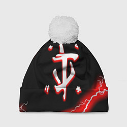 Шапка c помпоном Doom красный шторм