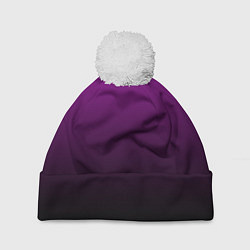 Шапка с помпоном Purple gradient, цвет: 3D-белый