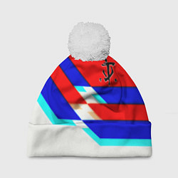 Шапка с помпоном Doom geometry cyber sport, цвет: 3D-белый