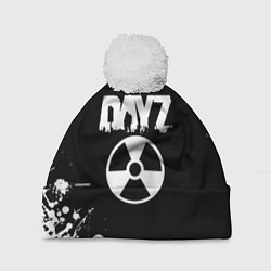 Шапка с помпоном Dayz брызги белых красок, цвет: 3D-белый