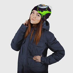 Шапка с помпоном Манчестер сити зелёный шторм, цвет: 3D-белый — фото 2