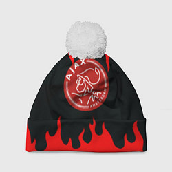 Шапка c помпоном Ajax красные языки пламени