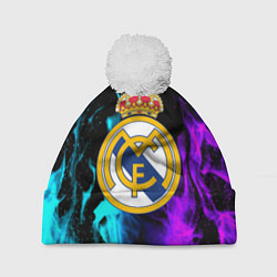 Шапка c помпоном Real Madrid неоновый огонь