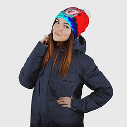 Шапка с помпоном Ливерпуль краски текстура, цвет: 3D-белый — фото 2