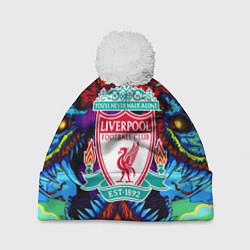 Шапка с помпоном Ливерпуль монстр, цвет: 3D-белый