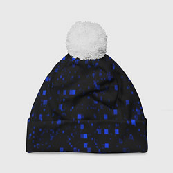 Шапка с помпоном Color blue khaki, цвет: 3D-белый