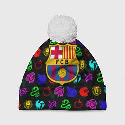 Шапка с помпоном Barcelona neon games logo, цвет: 3D-белый