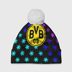 Шапка c помпоном Borussia неоновые снежинки