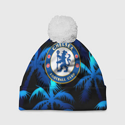 Шапка с помпоном Chelsea тропики, цвет: 3D-белый