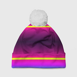Шапка с помпоном Color neon, цвет: 3D-белый