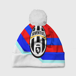 Шапка с помпоном Ювентус спортивная геометрия, цвет: 3D-белый