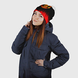 Шапка с помпоном Манчестер Юнайтед краски всплеск, цвет: 3D-белый — фото 2