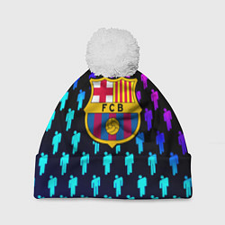 Шапка c помпоном Barcelona люди градиент неон