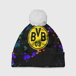 Шапка c помпоном Borussia краски всплеск текстура