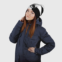 Шапка с помпоном Реал Мадрид геометрия полосы, цвет: 3D-белый — фото 2