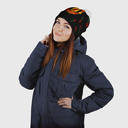 Шапка с помпоном Манчестер Юнайтед розы, цвет: 3D-белый — фото 2