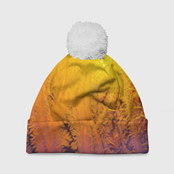 Шапка c помпоном Узоры золотистого инея