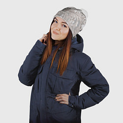 Шапка с помпоном Вензельные цветы, цвет: 3D-белый — фото 2