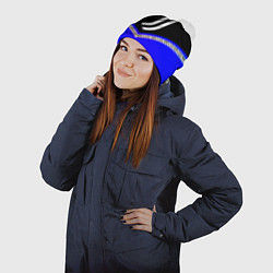 Шапка с помпоном Ювентус япония геометрия, цвет: 3D-белый — фото 2