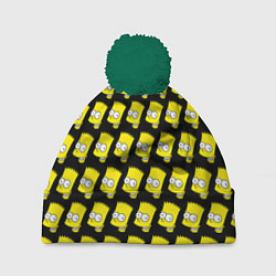 Шапка с помпоном Барт Симпсон: узор, цвет: 3D-зеленый