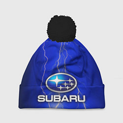 Шапка с помпоном Subaru, цвет: 3D-черный