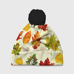 Шапка с помпоном Осень, цвет: 3D-черный