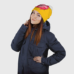 Шапка с помпоном Дискотека 90х, цвет: 3D-белый — фото 2