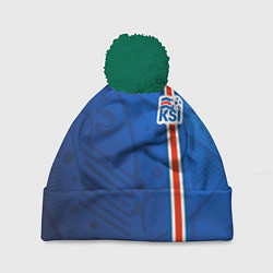 Шапка с помпоном Сборная Исландии по футболу, цвет: 3D-зеленый