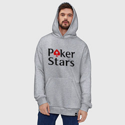 Толстовка-худи оверсайз Poker Stars, цвет: меланж — фото 2