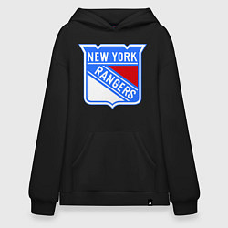 Толстовка-худи оверсайз New York Rangers, цвет: черный