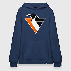 Толстовка-худи оверсайз Pittsburgh Penguins, цвет: тёмно-синий