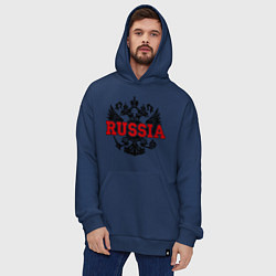 Толстовка-худи оверсайз Russia Coat, цвет: тёмно-синий — фото 2