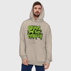 Толстовка-худи оверсайз Bring me the horizon, цвет: миндальный — фото 2