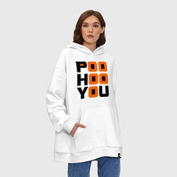 Толстовка-худи оверсайз Poo hoo you, цвет: белый — фото 2