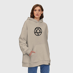 Толстовка-худи оверсайз HIM Symbol, цвет: миндальный — фото 2
