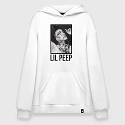 Толстовка-худи оверсайз Lil Peep: Black Style, цвет: белый