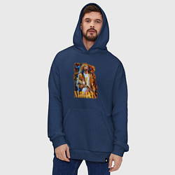 Толстовка-худи оверсайз Cobain Art, цвет: тёмно-синий — фото 2