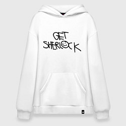 Толстовка-худи оверсайз Get sherlock, цвет: белый