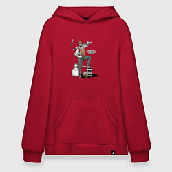 Толстовка-худи оверсайз Бутлегер, цвет: красный