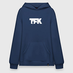 Толстовка-худи оверсайз TFK: White Logo, цвет: тёмно-синий