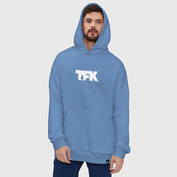 Толстовка-худи оверсайз TFK: White Logo, цвет: мягкое небо — фото 2