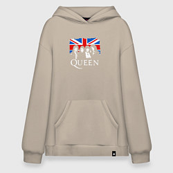 Толстовка-худи оверсайз Queen UK, цвет: миндальный