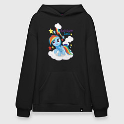 Толстовка-худи оверсайз Rainbow Dash, цвет: черный