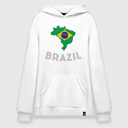 Толстовка-худи оверсайз Brazil Country, цвет: белый