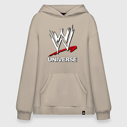 Толстовка-худи оверсайз WWE universe, цвет: миндальный