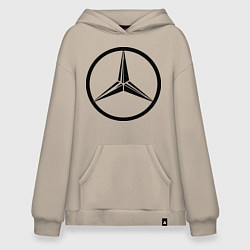 Толстовка-худи оверсайз Mercedes-Benz logo, цвет: миндальный