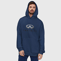 Толстовка-худи оверсайз Logo Infiniti, цвет: тёмно-синий — фото 2
