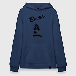 Толстовка-худи оверсайз Bender monochrome, цвет: тёмно-синий