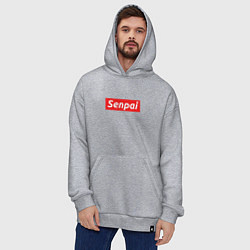 Толстовка-худи оверсайз Senpai Supreme, цвет: меланж — фото 2